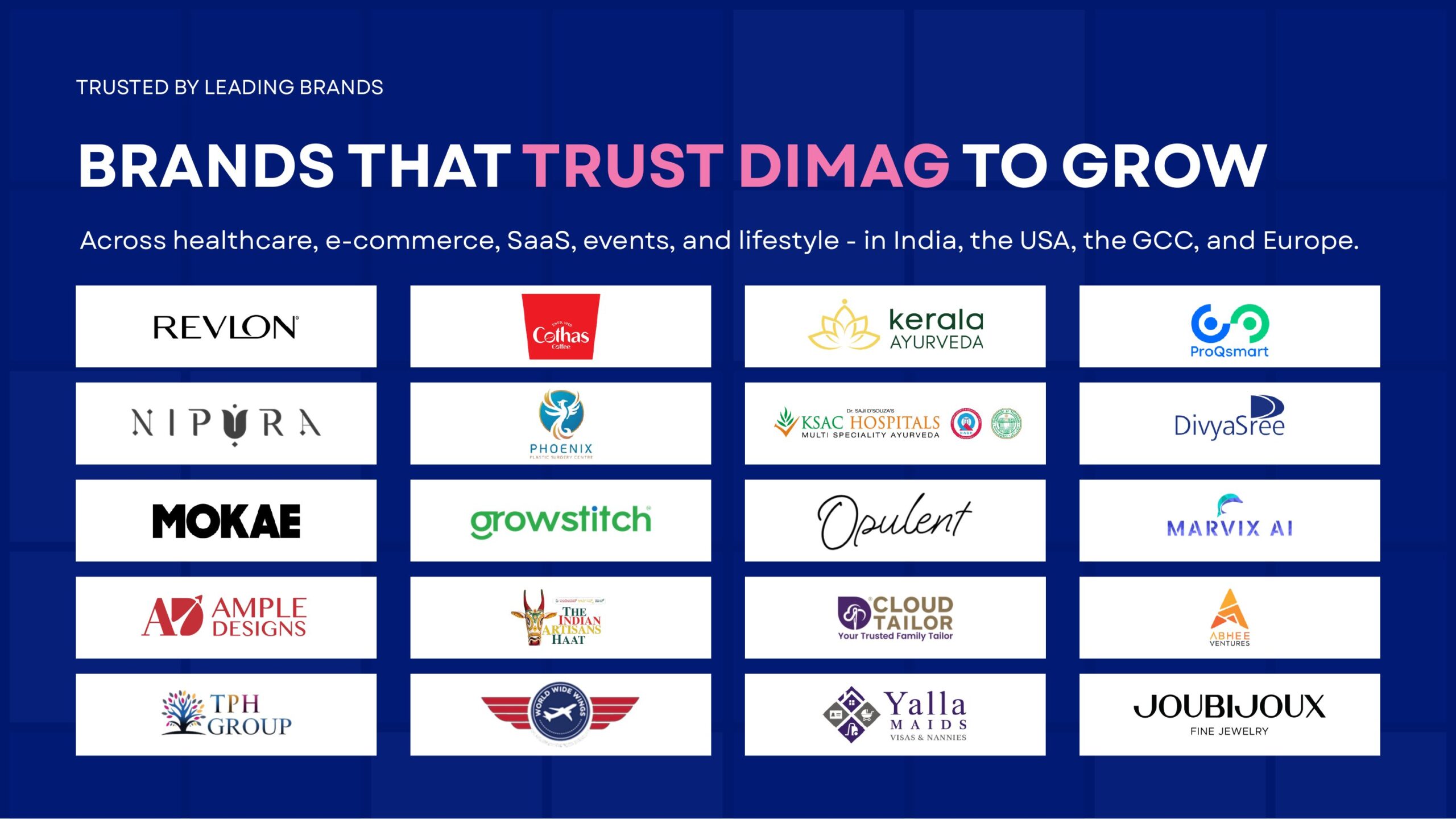 DiMaG client roster and brand logos